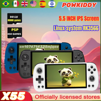 POWKIDDY X55 5.5 INCH Retro Handheld Portable Video Game Consoles Linux System TV HDMI Retro Player 512G 90000 Games PSP PS1Gift