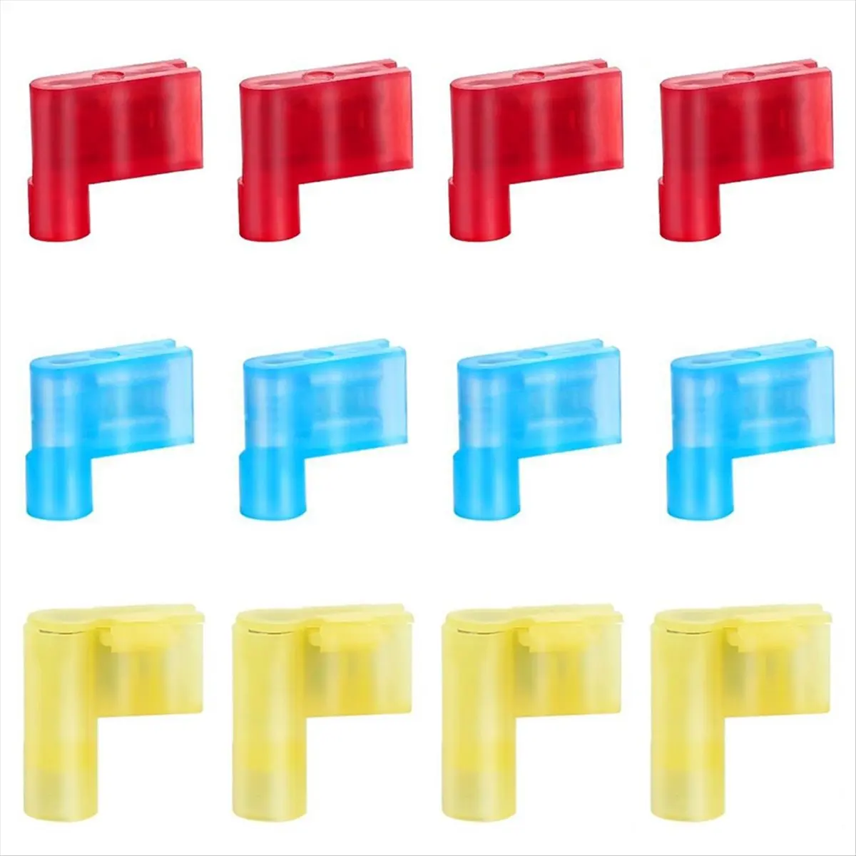 ABYA 120PCS Quick Disconnect Flag Connector,Nylon Right Angle Spade Connectors 22-10AWG,90 Degree Wire Terminal Connector