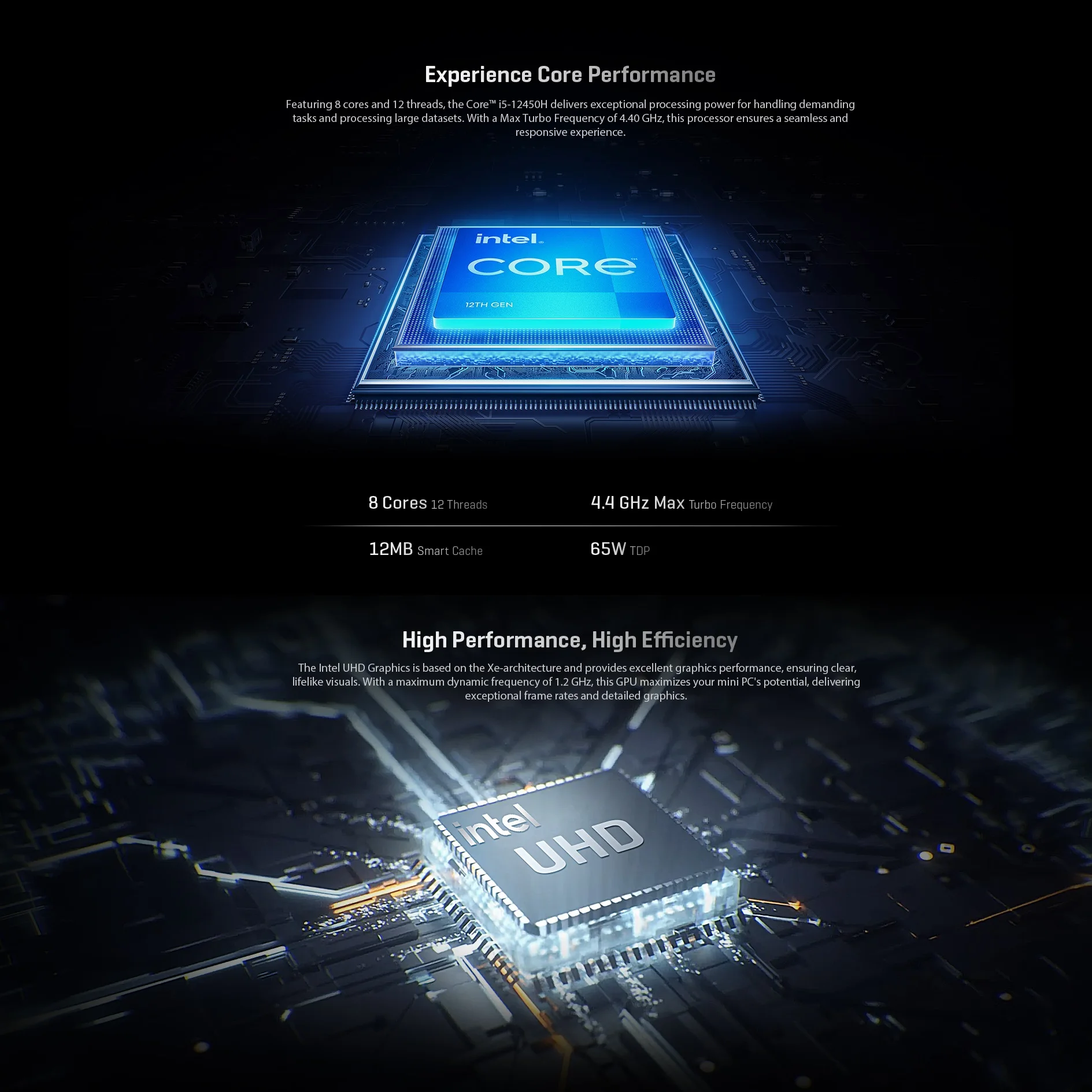 CHUWI CoreBox 5th 16GB LPDDR5 512GB SSD Core i5-12450H PC da gioco Intel UHD Grafica 8K Decodifica WIFI 6 Windows 11 Computer PC