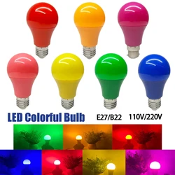 다채로운 LED 조명 Bule 바 라이트, AC 85-265V, E27 B22, 5W 램프, AC 220V/110V, 블루 그린 봄블라 램프, 바 KTV 파티 조명용