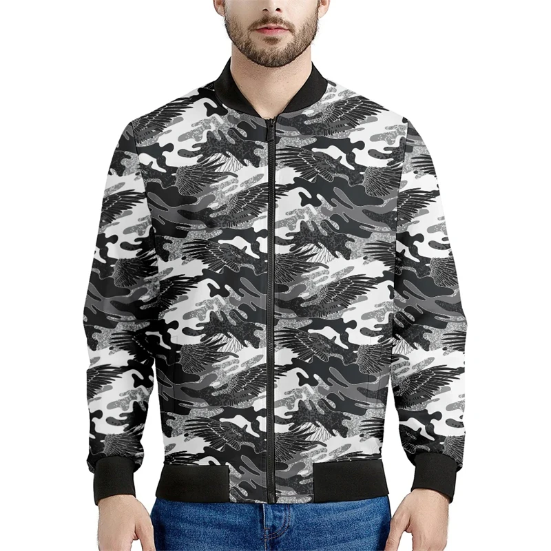 Camouflage Print Men Women Zip Coat Street Sweatshirt Fashion Jacket Oversized Clothing Casual Sportswear Forest Tops Apparel