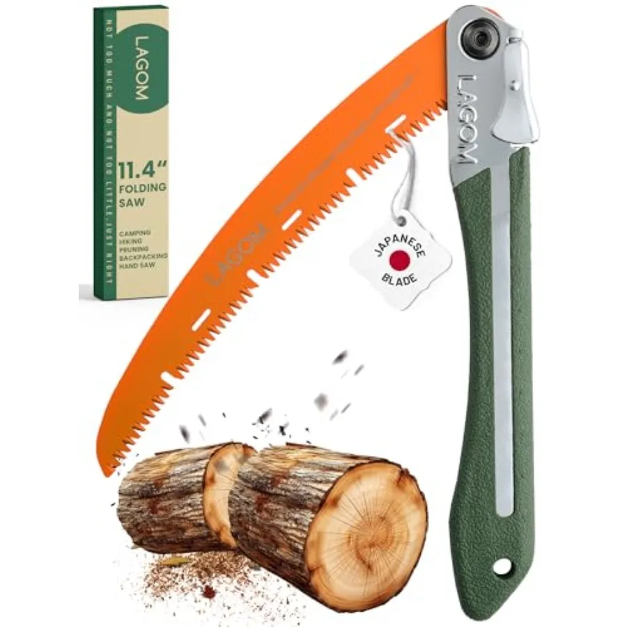 

Folding Camp Saw for Cutting Branches, Blade SK5 Steel, Ergonomic Handle, One-Hand Use, Secure Lock Foldable Pruning Tool for C
