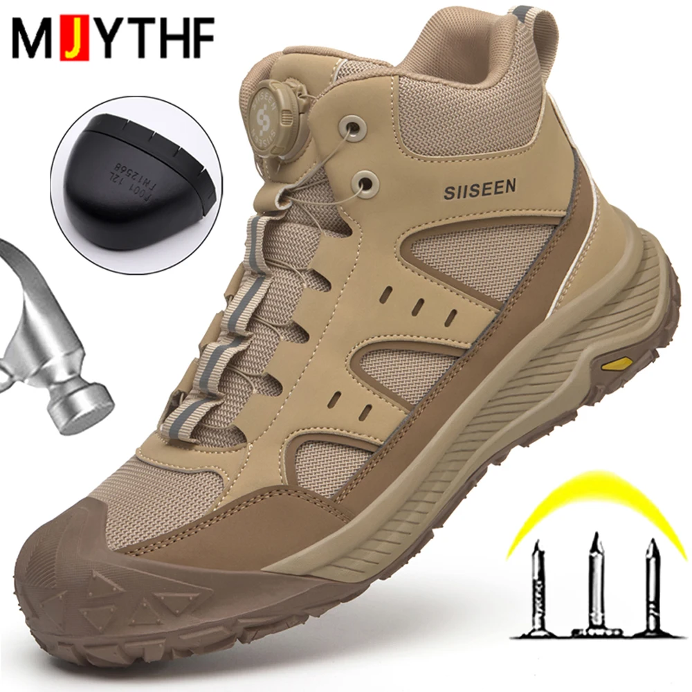 Wear-resistant Indestructible Shoes Men Boots Steel Toe Shoes Safety Boots Puncture-Proof Work Boots Protection Shoes Anti-slip