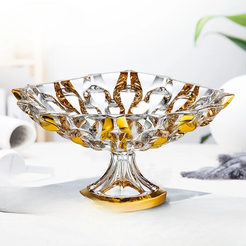 

Crystal glass fruit plate, living room ornament, sugar tank fruit bucket fruit basin