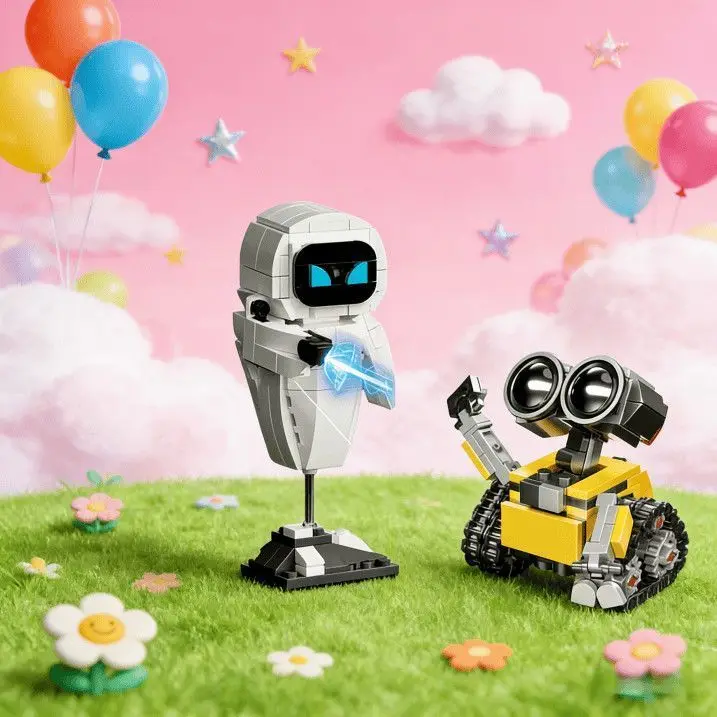 WALL-E Little Particle Robot Assembly Model Kit Action Figure Boy Educational Toy Assemble Collectible No Special Effects