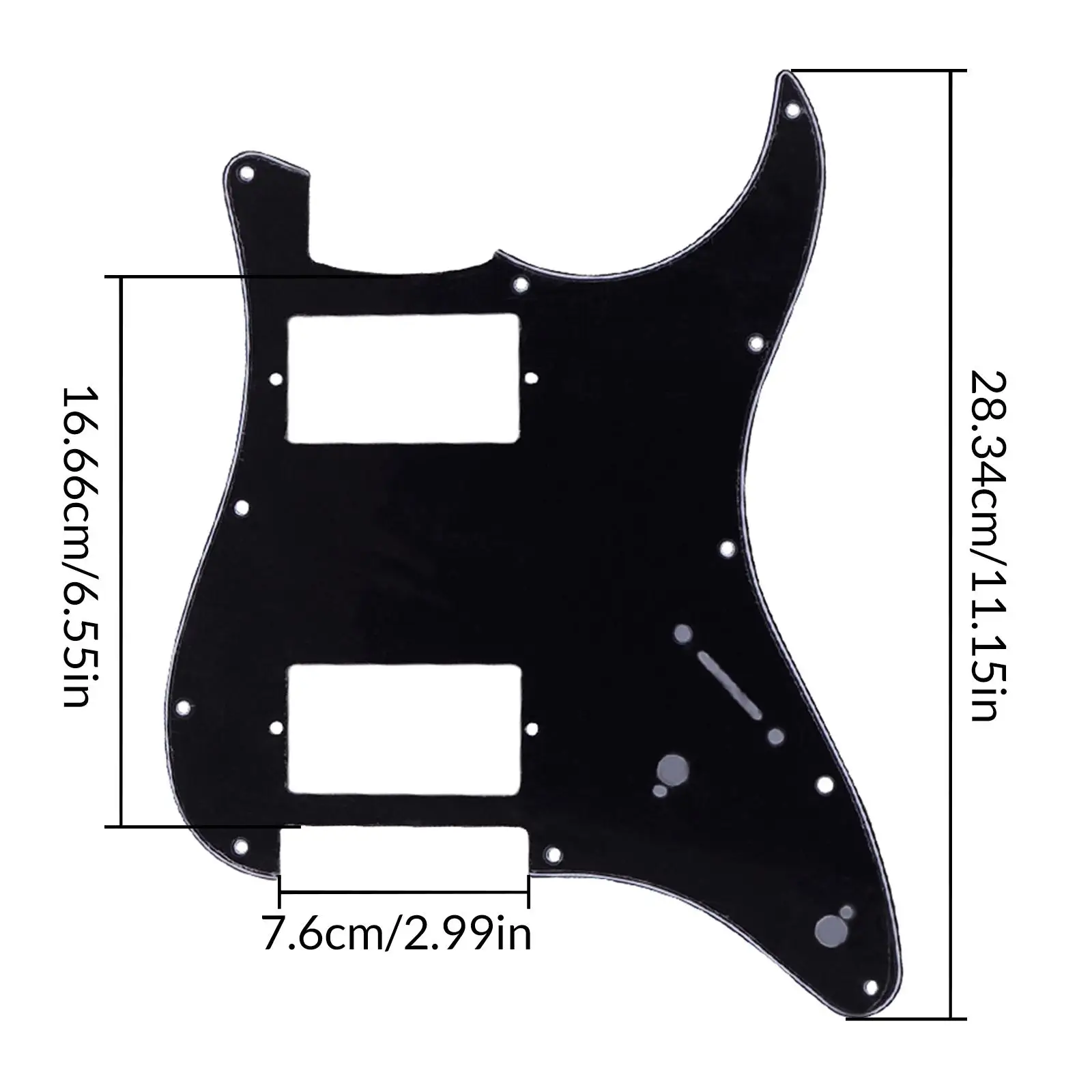 Black Electric Guitar Pickguard PVC Rubber Shield Plate for ST Model Guitar Replacement Build Kit