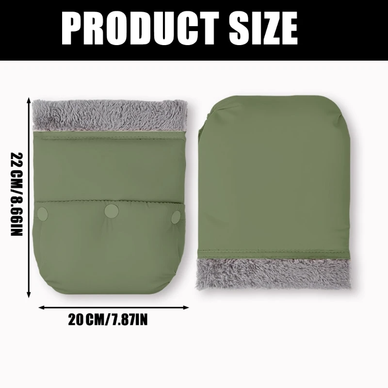 عربات الطقس البارد مقبض حماة مقاومة للماء يندبروف نظام تثبيت سريع المفاجئة طبقة داخلية مريحة من الصوف #6