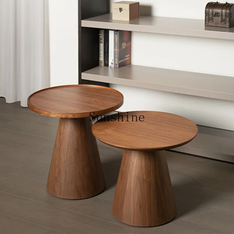 Solid wood circular coffee table combination living room and household side table