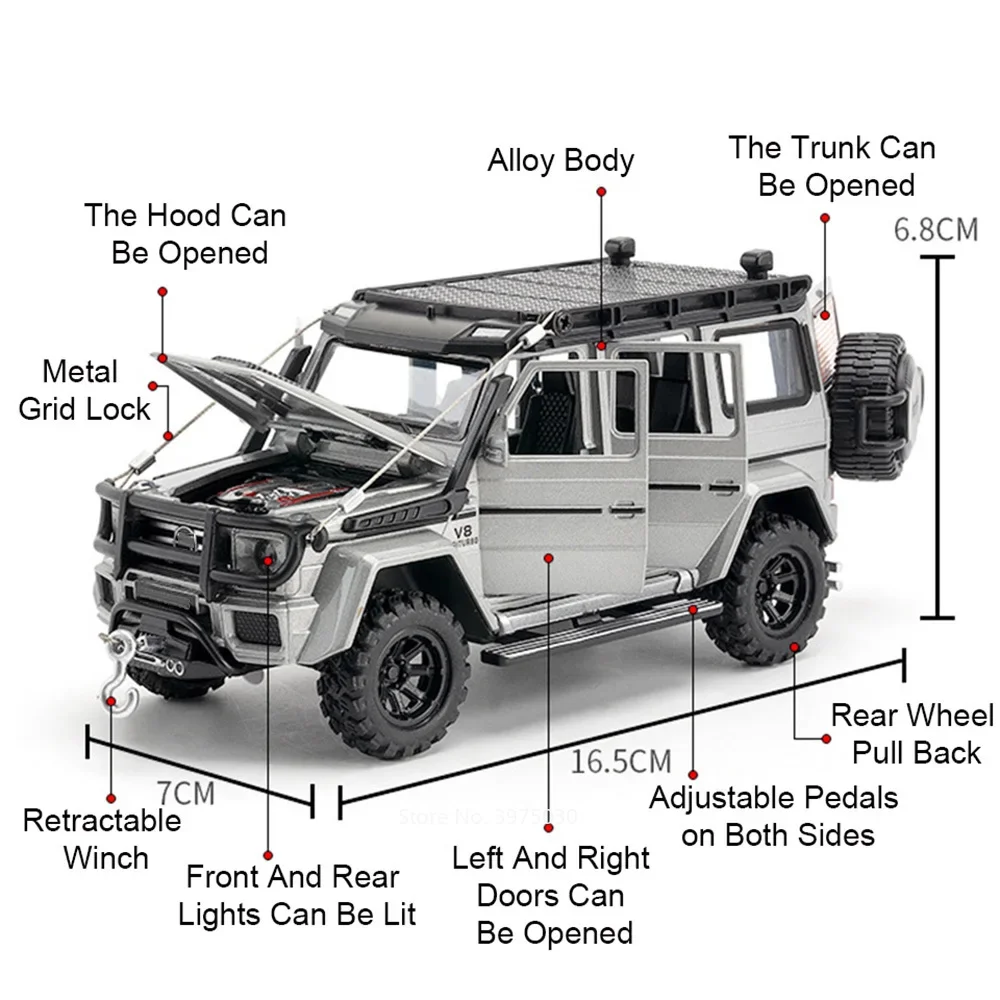 1/32 Legierung Benz G550 4x4 Modelle Autos Druckguss Spielzeug Adventure Edition Leichte Musik Off-road Pull Back Fahrzeuge Kinder Geburtstag Geschenke