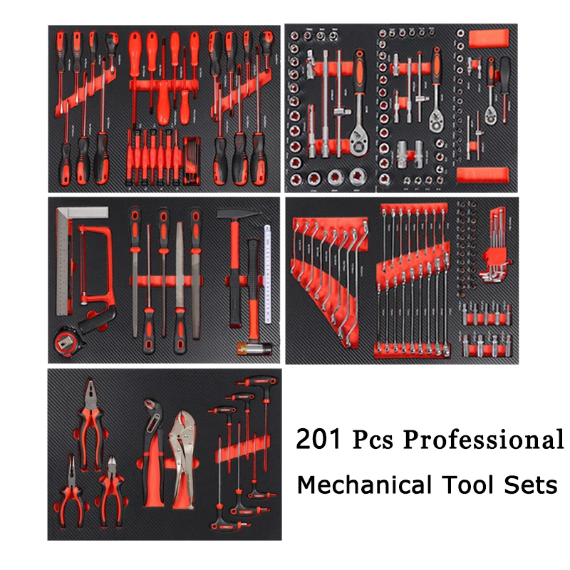 Werkseitig mechanisches Werkzeugset PCS Werkzeugs atz Haushalt Groß 44x35x9cm Schwarz Set OEM Kunden spezifische Verpackungs abm