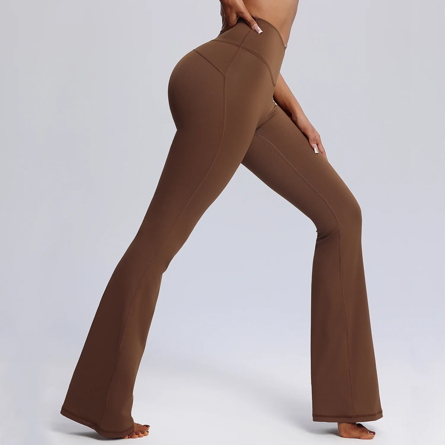 Women Yoga Flare Leggings High Waist Dance Pilates Fitness Gym Buttock Lifting Workout Wide-Leg Pants Outdoor Train Sport Tights