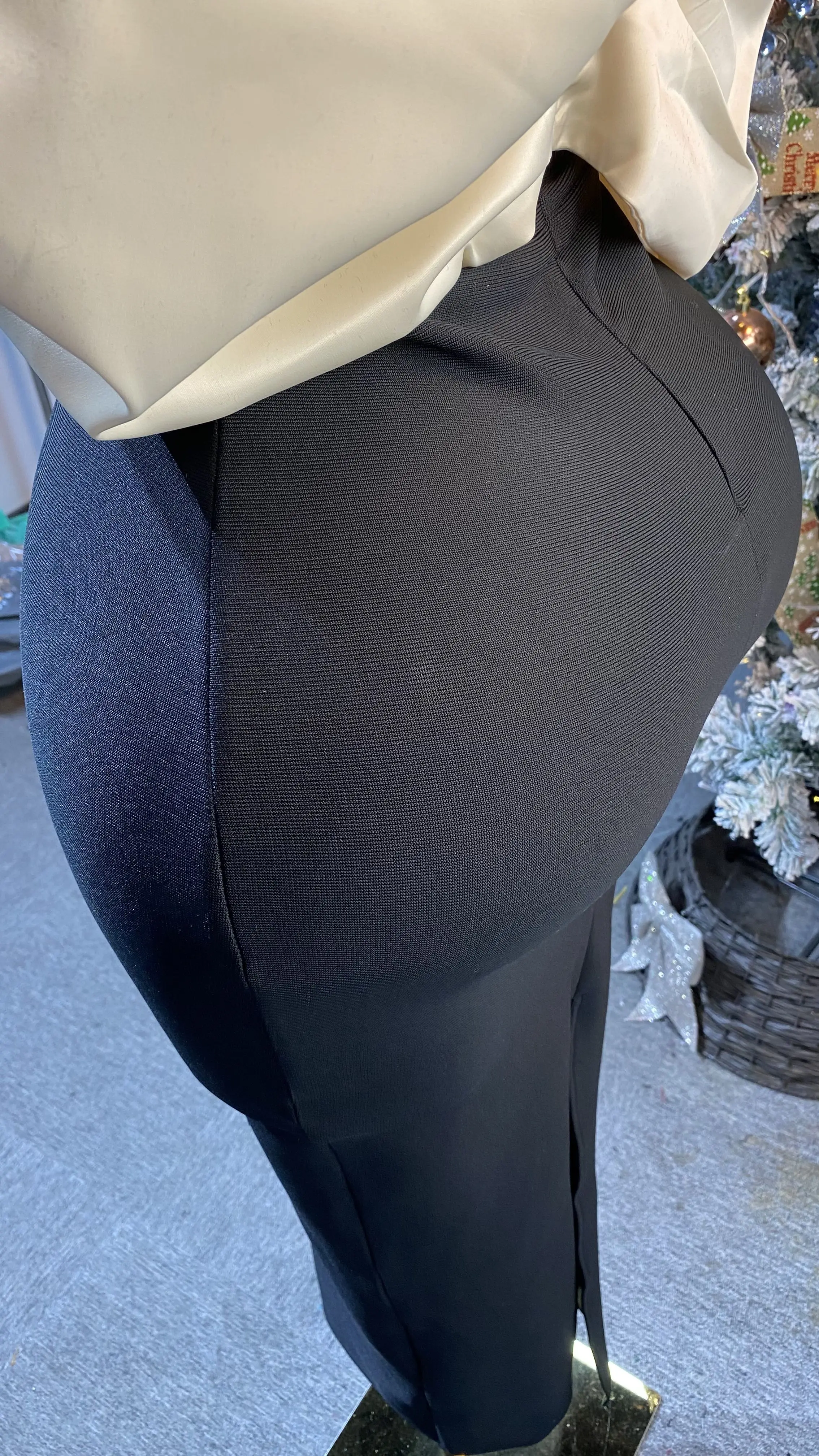 فستان مثير بدون ظهر بكتف واحد وأكمام قصيرة مع خصر مناسب وأشرطة على الورك - GZXX386 #4