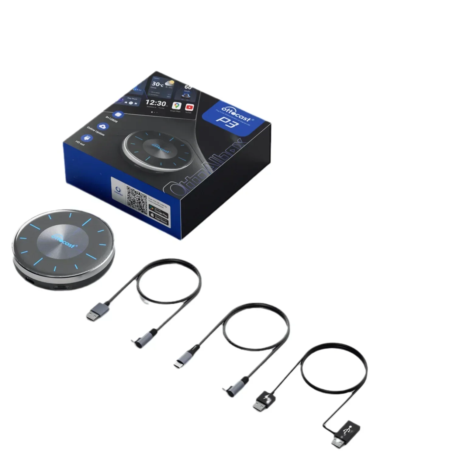 

New P3 car Android box SIM card Ai Box wired to wireless carplay box
