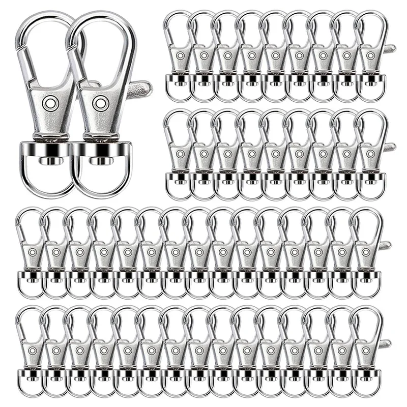 40Pcs Keychain Hook Clip 35mm Swivel Snap Hooks Lobster Claw Clasp Keychains for DIY Crafts Bags Lanyard Making Gift