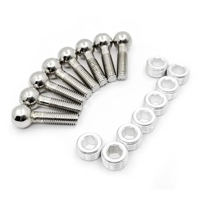 

RC Car 8Pcs HSP 1/10 RC car 02152 M5 Metal Ball-Head Screw or Nut For 1/10 RC Model Car 94122 94166 94155 94177 94188 4933