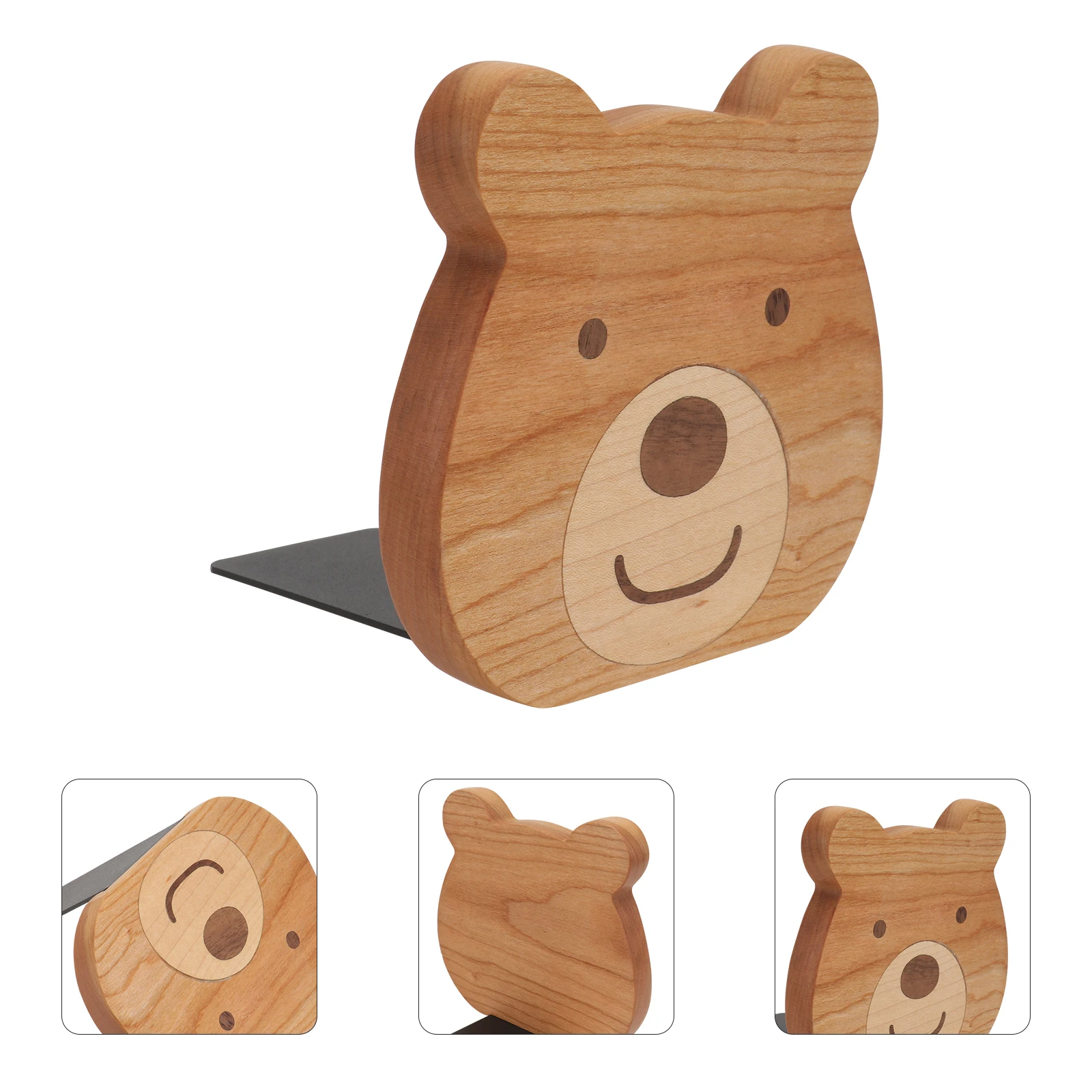 

2Pcs Bear Cartoon Bear Bookshelf Desktop Metal Home Decor Book Support Study Bedroom Library Book Bookend Stand Office