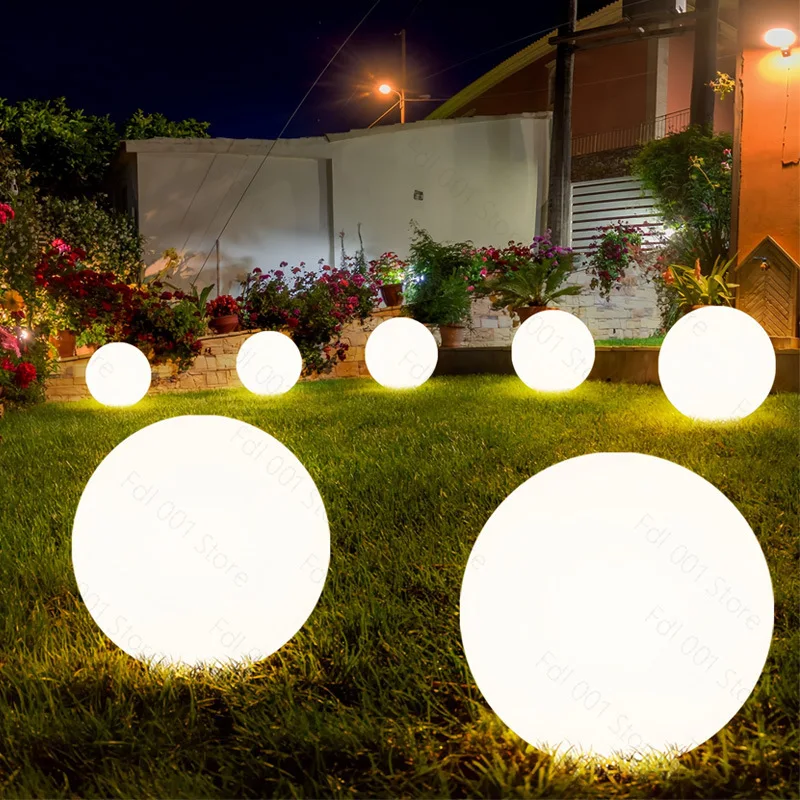 White Moon Lamp Solar Powered Outdoor Garden Landscape Floor Light For Villa Lawn Yard
