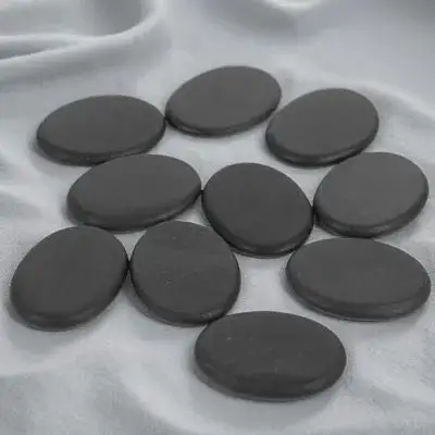 

10pcs Volcanic Hot Stones Massage Stones For Spa Smooth Durable Essential Oil Therapy Stone For Back Pain Relief