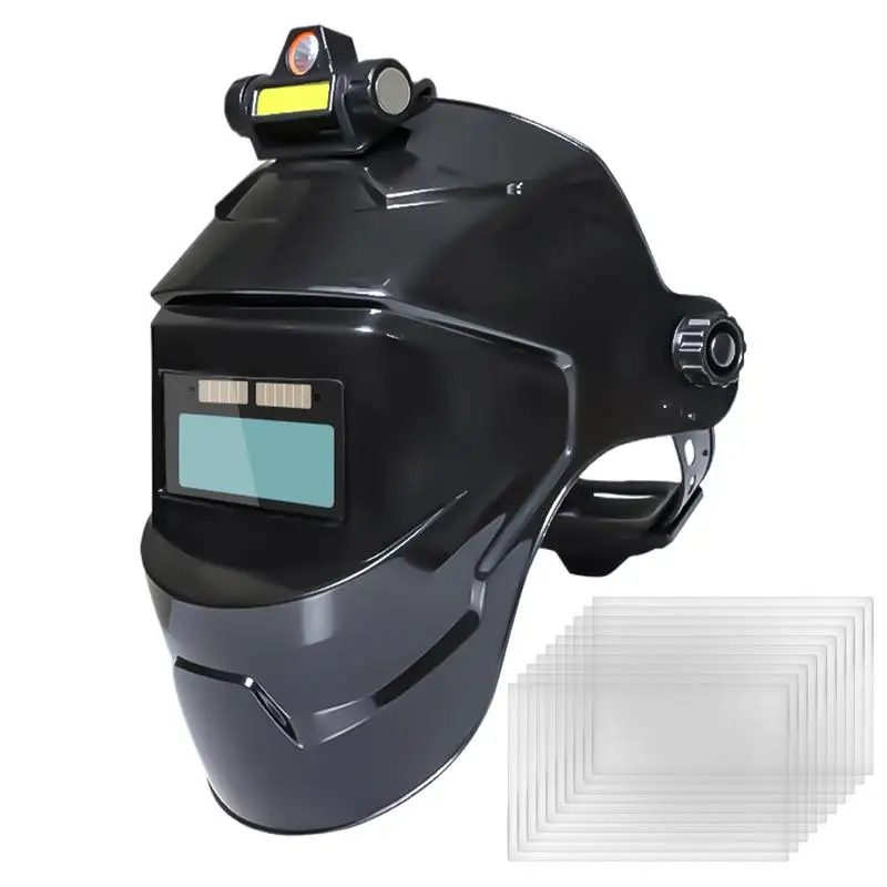 

Auto Dimming Welding Helmet Protective Welding Helmet Breathable Soldering Protective Hood Solar Powered For Manufacturing