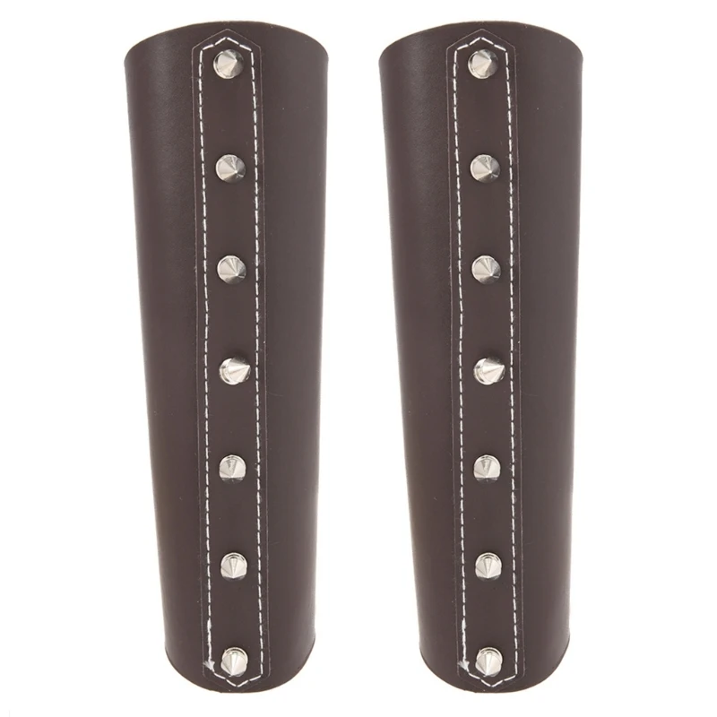 1PC Breathable Adjustable Motorcycle Arm Guards Punk PU Leather Wrist Protectors For Cycling Outdoor Activity