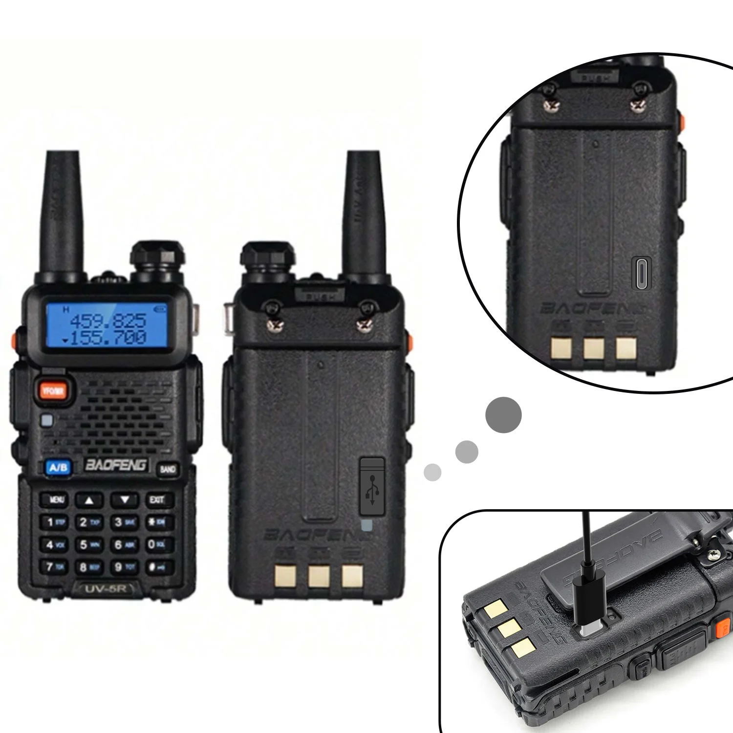 1PC Baofeng 高品質 UV-5R ポータブルハンドヘルドトランシーバー 128 チャンネル 3-5 キロ長距離 FM ラジオ通信 USB