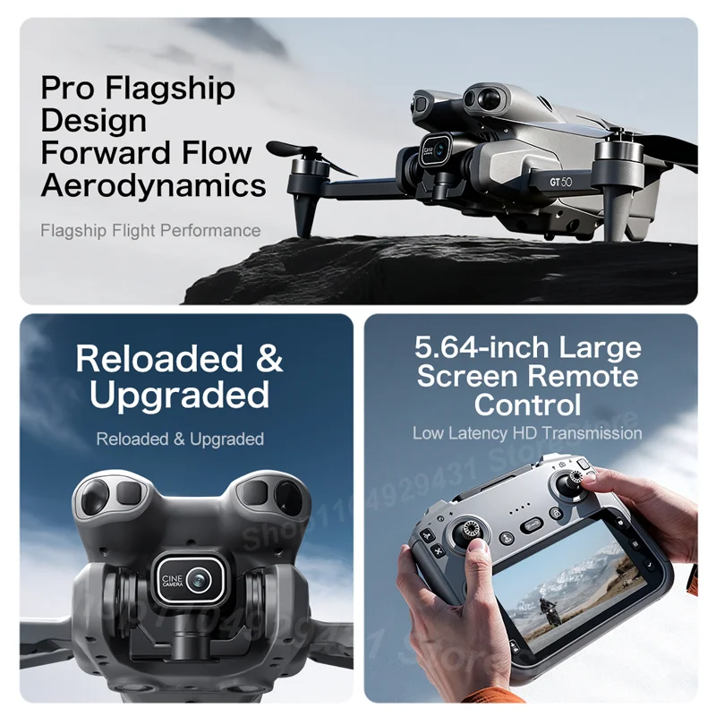 Drone GT50 PRO Baru 2.4G 5G WIFI Profesional 8K HD Kamera Ganda Fotografi Udara Tanpa Sikat Lipat RC UAV Quadcopter Mainan Hadiah