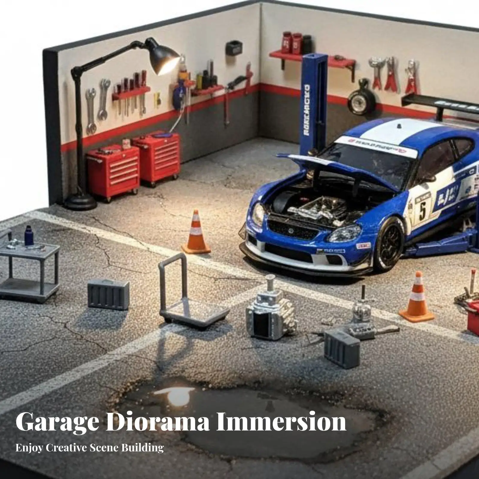 1 64 Scale Resin Car Mechanic Figurine with Dynamic Pose for Diecast Garage Diorama Accessory and Workshop Scene