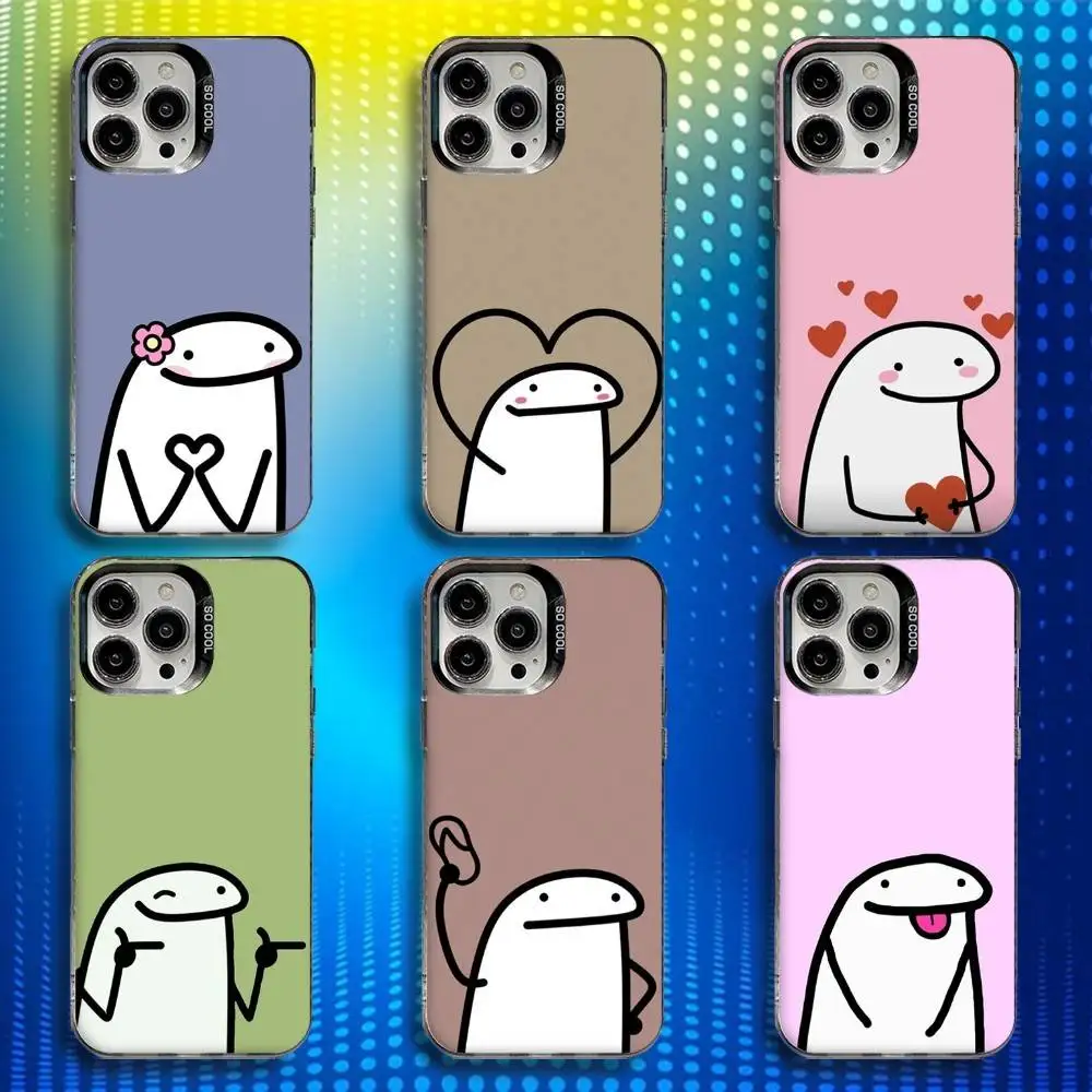 

Flork Cute Funny Memes Phone Case For iPhone 16,15,14,13,12,11,Mini,Pro,SE,MAX White Matte Shockproof Cover