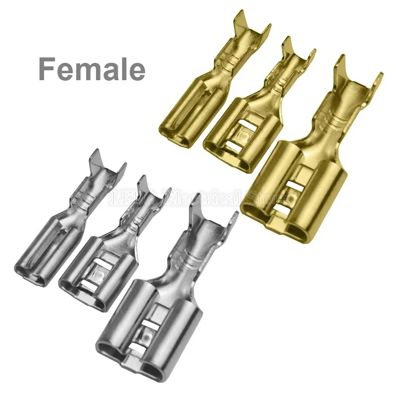 2.8mm 4.8mm 6.3mm Plug Spring Female Male Spade Cold Crimp Terminals Connector Car Speaker Electrical Wire Connectors Set