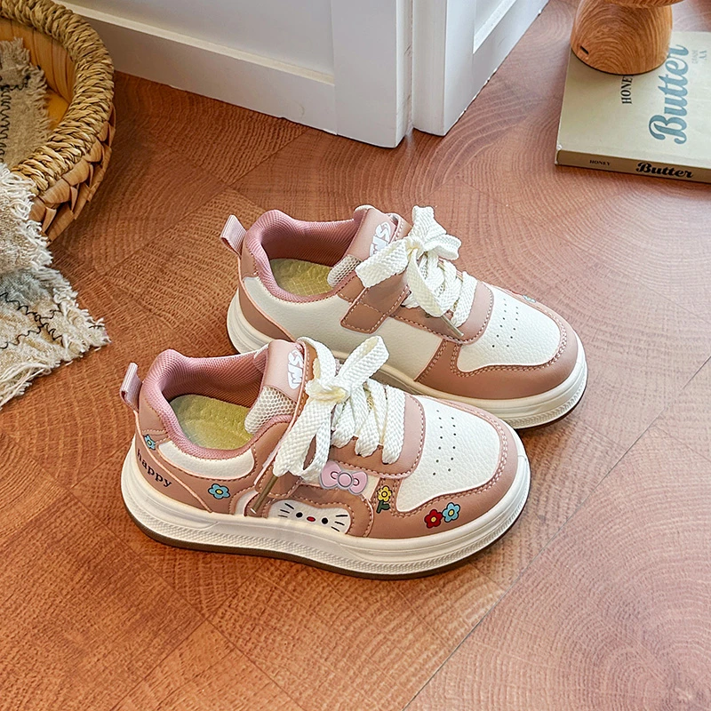 Children's Print Fashion Low Top Casual Sports Board Shoes 2026 Autumn New Girls Comfortable Versatile Non Slip Lace Up Sneakers