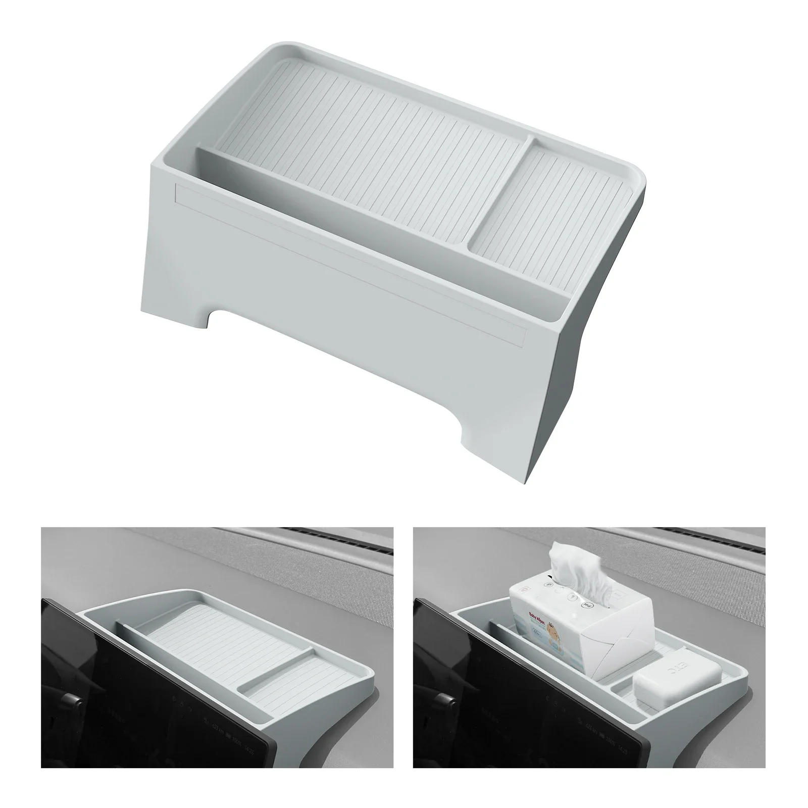 for Xpeng G6 2025 Dashboard Storage Tray Car Display Screen Rear Silicone Storage Box Tray Organizer Accessories