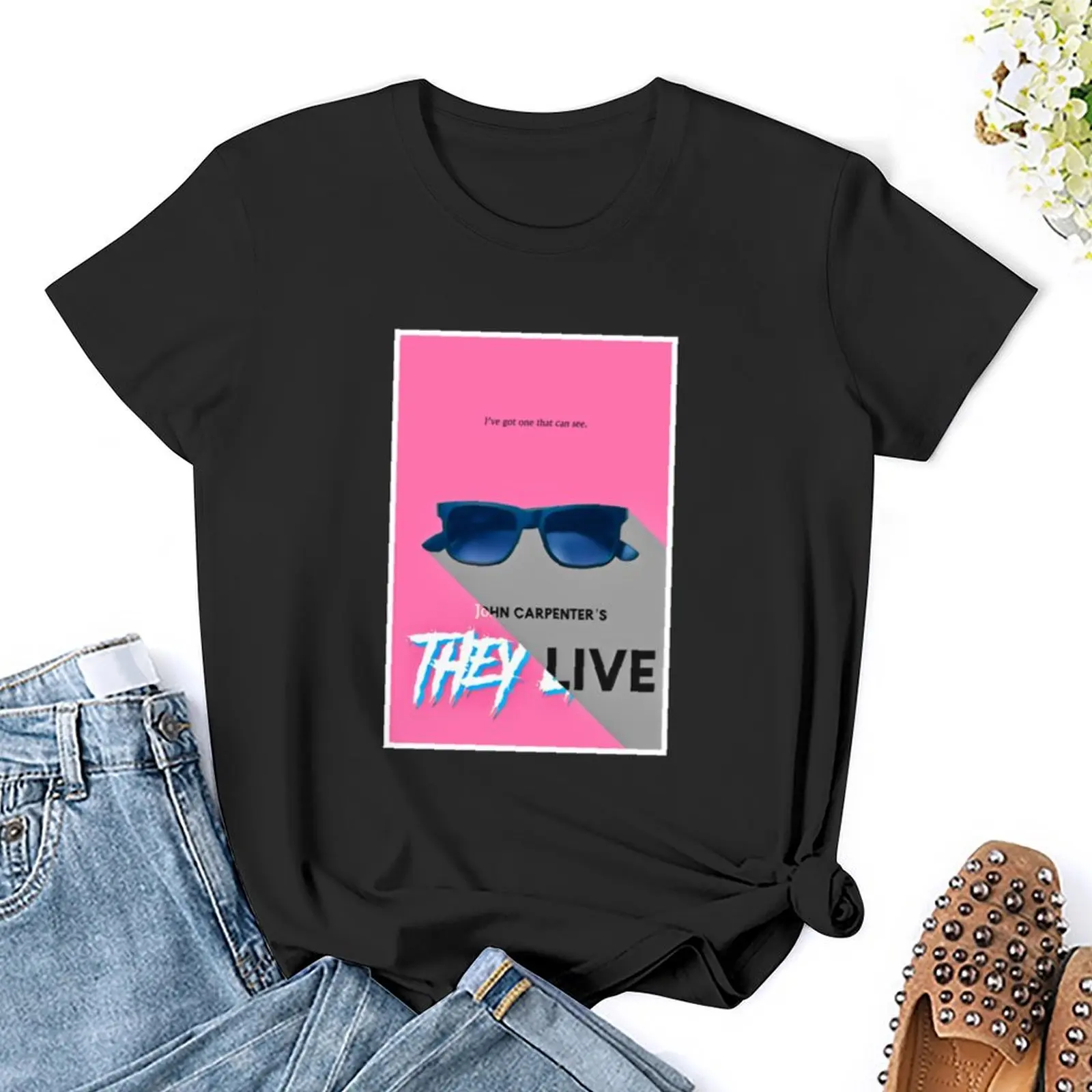 They Live (minimalist) T-Shirt lady clothes funny summer clothes oversized tops Women