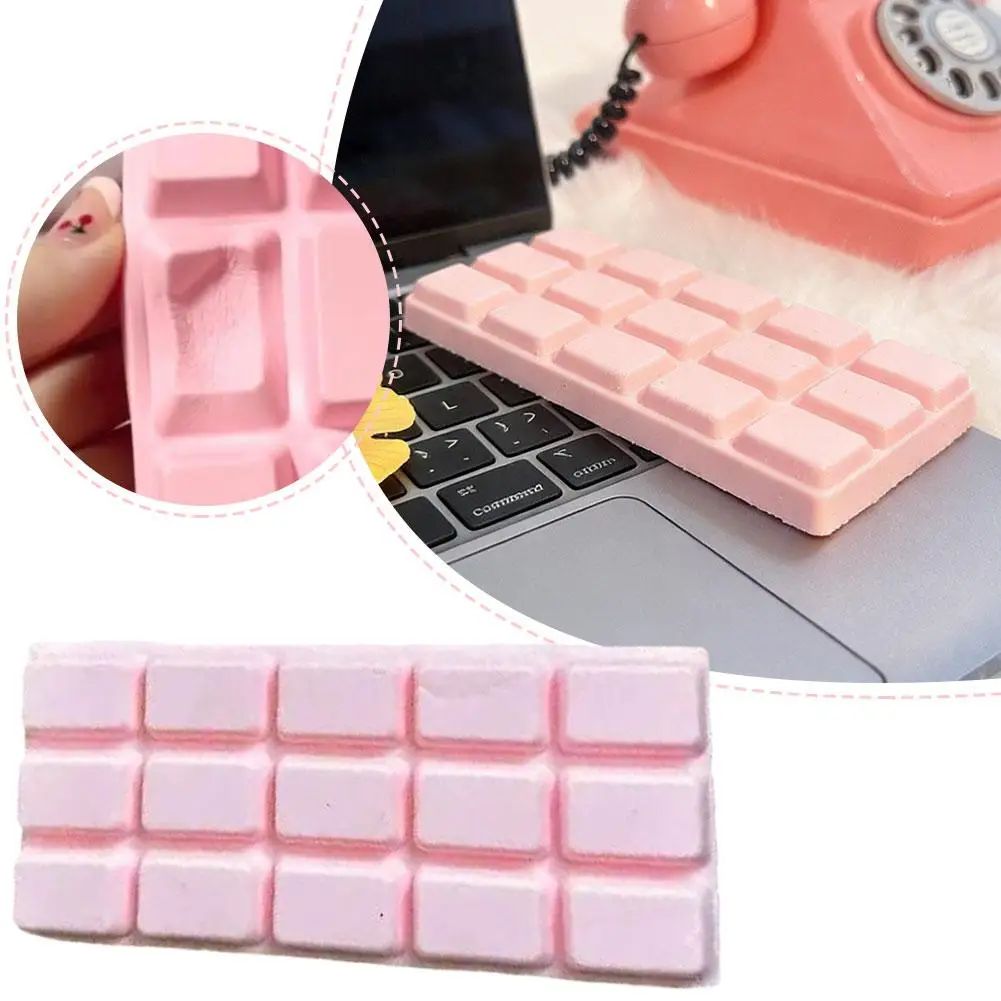 Rosa Schokoladenförmiges Squishy-Spielzeug Superweich Langsam Rückfedernd Stressabbau-Quetschspielzeug für Entspannung und Unterhaltung