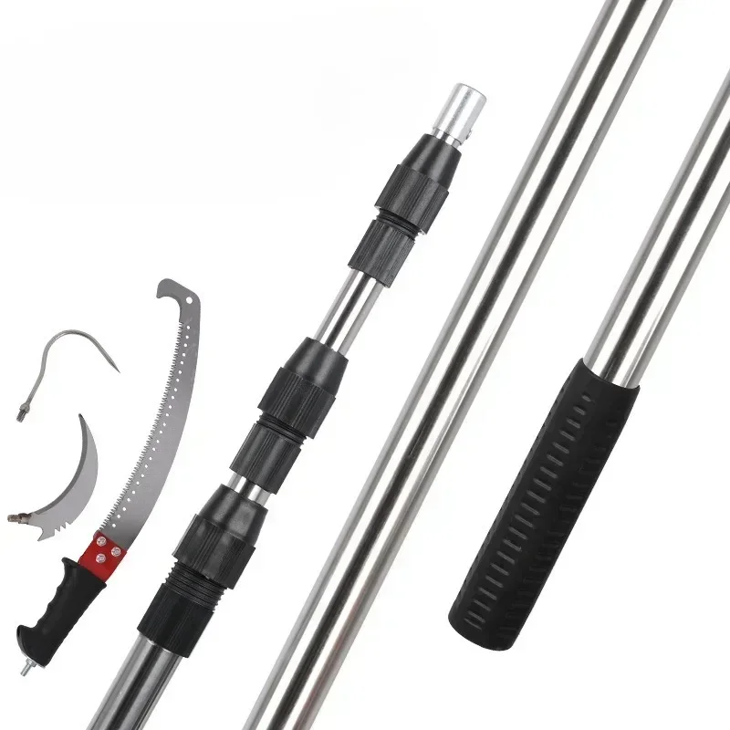 High Branch Trees Saw Pruning Extension Telescopic Pole Tree Pruning Saw Cutting Stainless Steel Gardening Multi Functional Tool