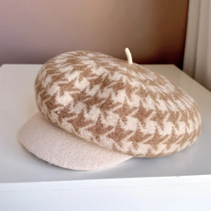 

2025 Fashion Beret Street Casual Painter Cap Ladies Travelling Newsboy Cap Birdcage Octagonal Cap Duck Tongue Hat Knitted Hat