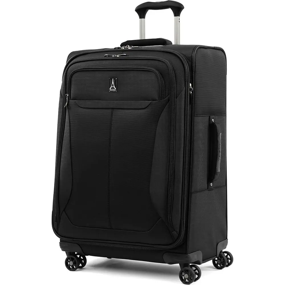 

Expandable 25 Medium Suitcase with 4 Spinner Wheels, Lightweight, Black