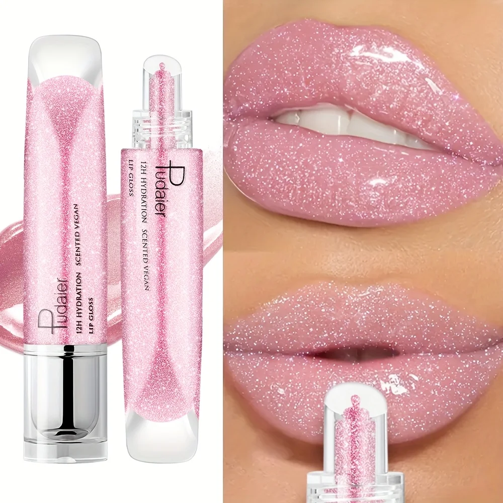 Brillo de labios resistente al agua, brillo, duradero, humectante, pasta no pegajosa, fácil aplicación y transporte, maquillaje de labios glamuroso