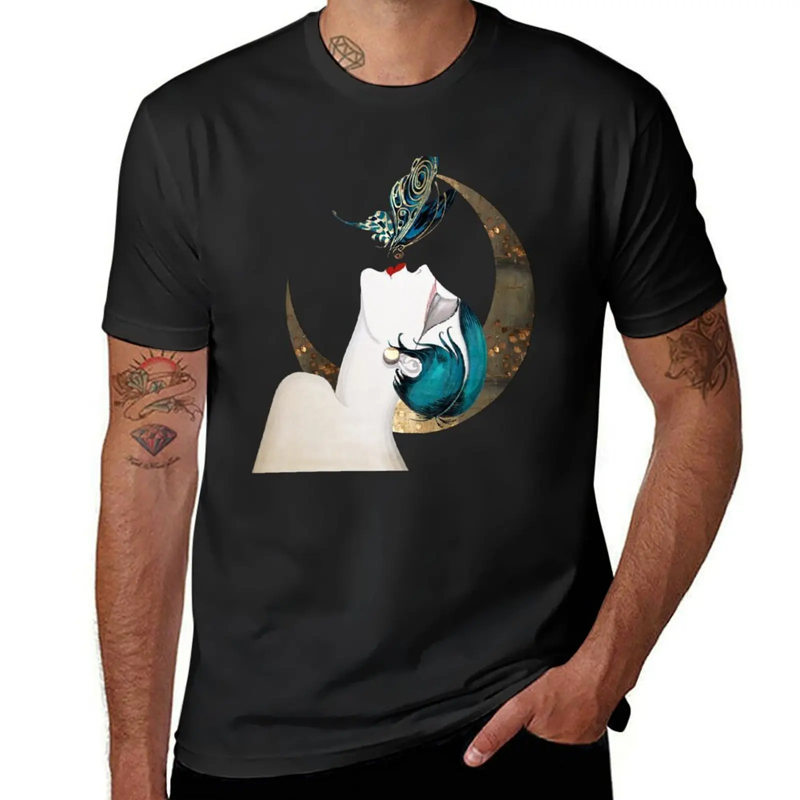 

Butterfly Kiss French Art Deco Flapper Woman Remix T-Shirt affliction shirts tees korean fashion T-shirt men