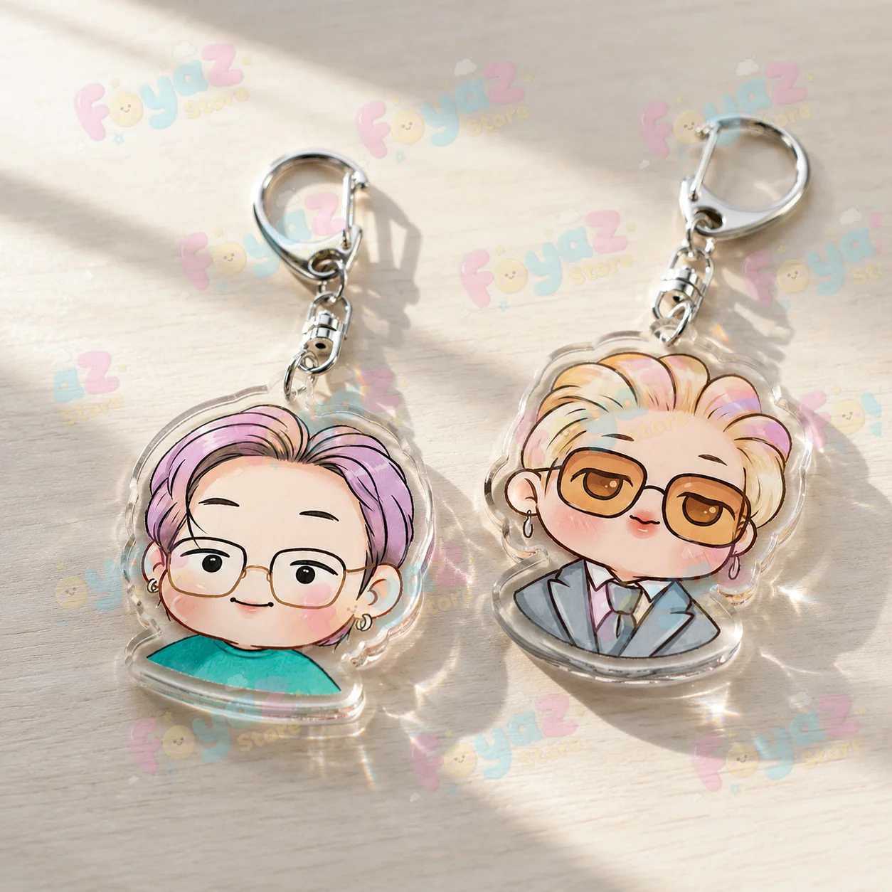 Cute Anime Chibi Kpop Team Keychain Accessories Bag Cartoon Character Charms Cars Key Keyrings Fans Gifts for Teens Girls
