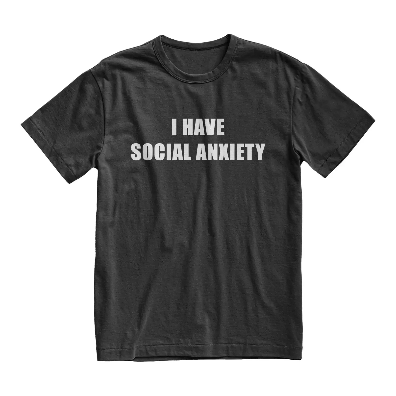 I Have Social Anxiety T Shirt Phobia Cotton Top vintage Washed graphic Casual fashion Stylish Stretched Slightly Breathable