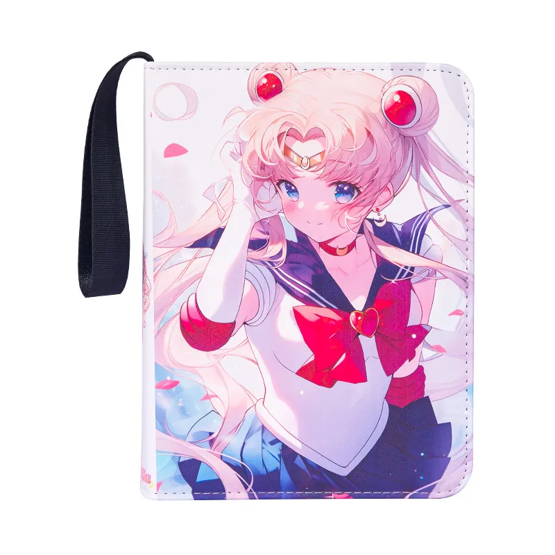 400/900pcs Sailor Moon Card Album Book Folder 4/9 Card Slots Game Collections Double Pocket Zipper Card Binder Holder Kids Gifts