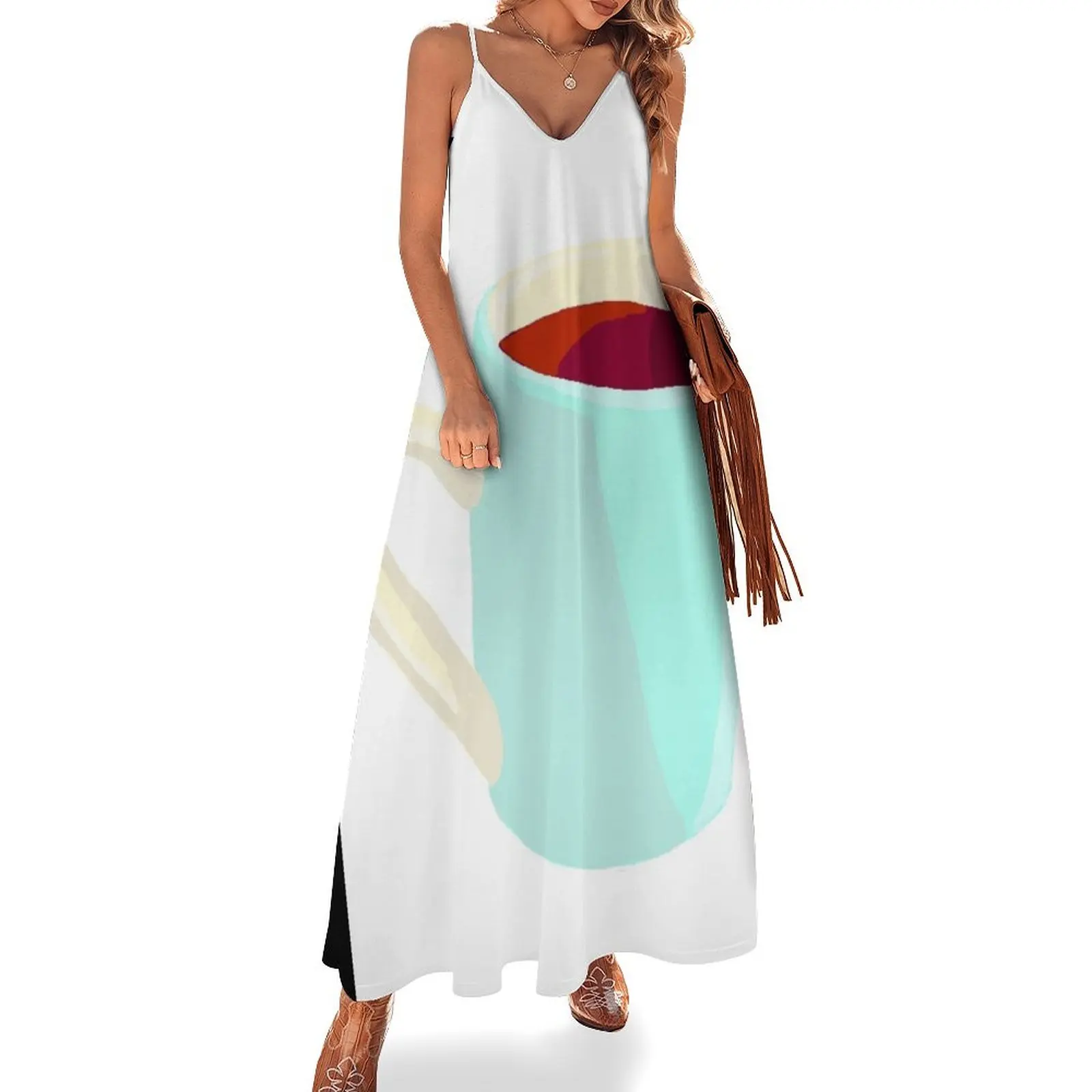 

Coffee Sleeveless Dress luxury dress women formal occasion dresses Dress