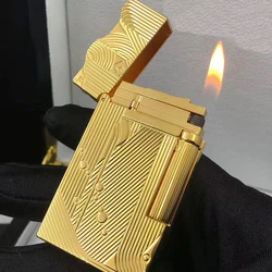 Gold Sleep Mermaid Pattern Vintage Lighter Cigarette Smoking Pure Copper Gas Lighters Classic Sound Metal Lighters Gift