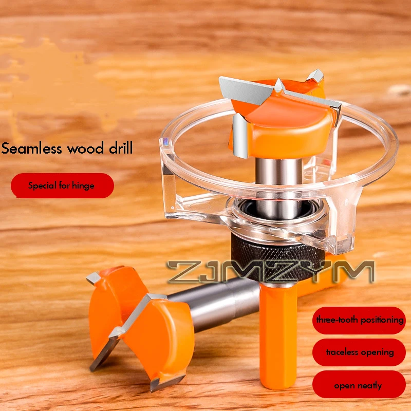New Belt Cover Positioning Hole Opener Hinge Hexagonal Handle Three Tooth Double-edged Arc-shaped 35mm Hole Expanding Drill Bit