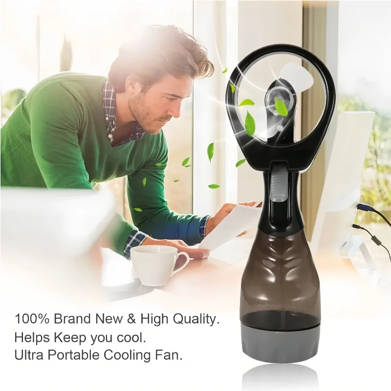 

Outdoor Camping Misting Fan - Portable Battery Operated Personal Air Cooler with Water Spray