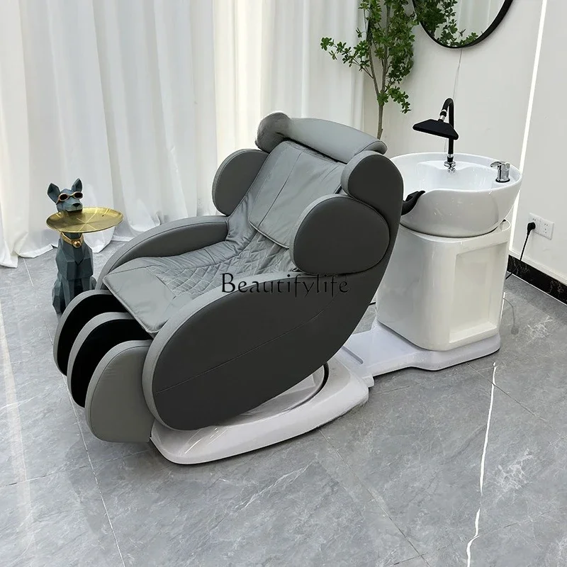 01-Electric massage rotary shampoo bed multi-functional hair treatment salon special flush bed