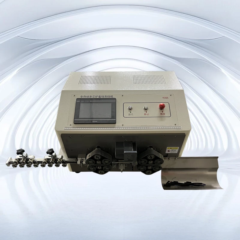 Twx-908 Fully-Automatic High Precision 2-8 Core Power Cord Wire Cable MeterCounting Cutting And Stripping Peeling Machine