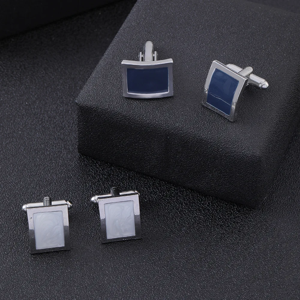 2024 New Fashion Men's Cufflinks French Simple Alloy Drip Oil Cufflinks Personalized Trend Jewelry Accessories Men Hot Wholesale