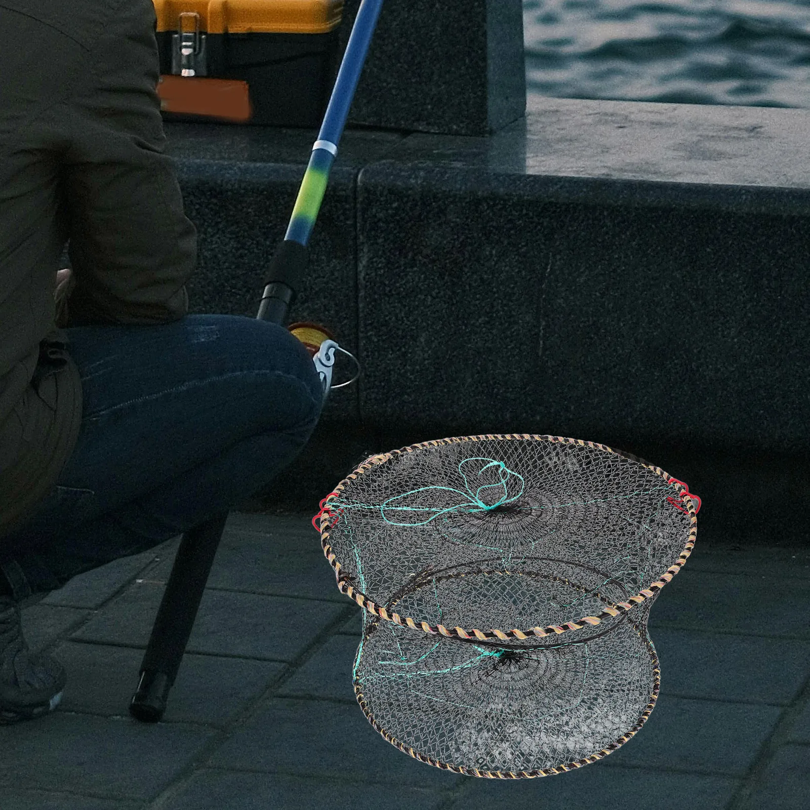 

Folding Crab Cage Durable Material Easy Storage Versatile Use Portable Fish Traps Large Fish Crawfish Trap Sea Fishing River