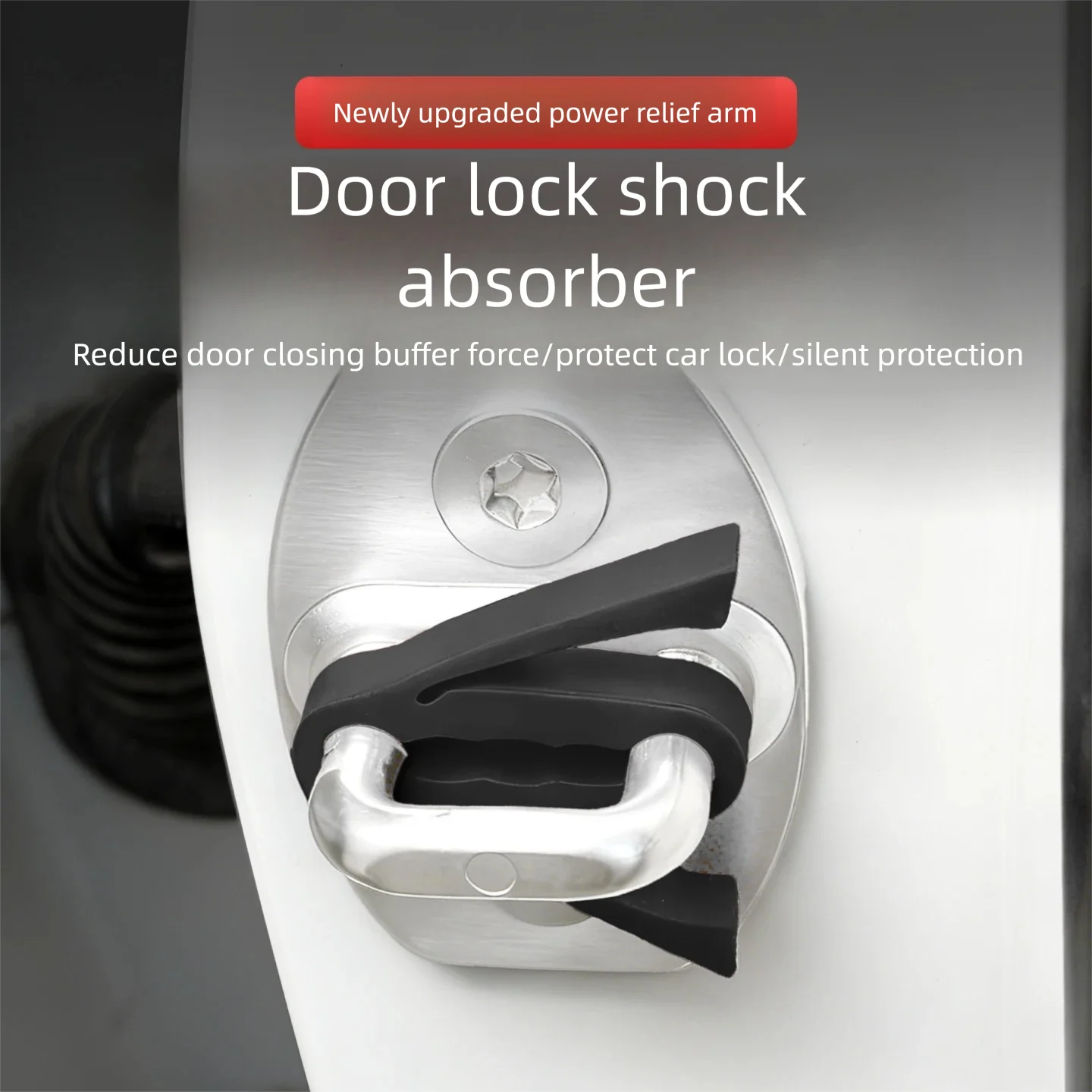 Car Door Dampener Silicone Rubber Door Lock Anti-Vibration Buffer Pad Soundproof Door Lock Mat Scratch-Resistant Door Latch Pad